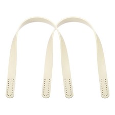 Leather Bag Handle, 2Pcs 17.7" l 1/16" W Leather Purse Strap, Beige
