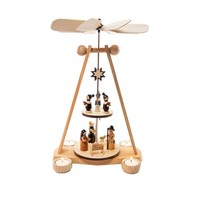 Pyramide Christi Geburt Zweistoeckig Mit Teelichtern 25X40X19 Cm Sternenkrippe