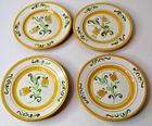 4 Vintage Stangl Terra Rose Yellow Tulip 6 1/8 Bread Butter Plates - As Found