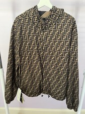 Fendi FF Zucca Monogram Windbreaker Jacket Made in Italy Size 54 Authentic