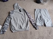 Bnwt Misspap Grey Hoidie And Shorts Set Ladies Size 10