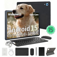 10.1 inch Android 15 Tablets Octa-Core 20GB RAM 128GB HD Touchscreen Dual Camera