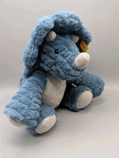 Steiff Dixi Triceratops - Soft Cuddly Friends Plush Blue Dinosaur 11"
