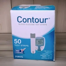 CONTOUR Blood Glucose TEST STRIPS, 50 Count Exp 2026-02-28, 7080G New In Box!