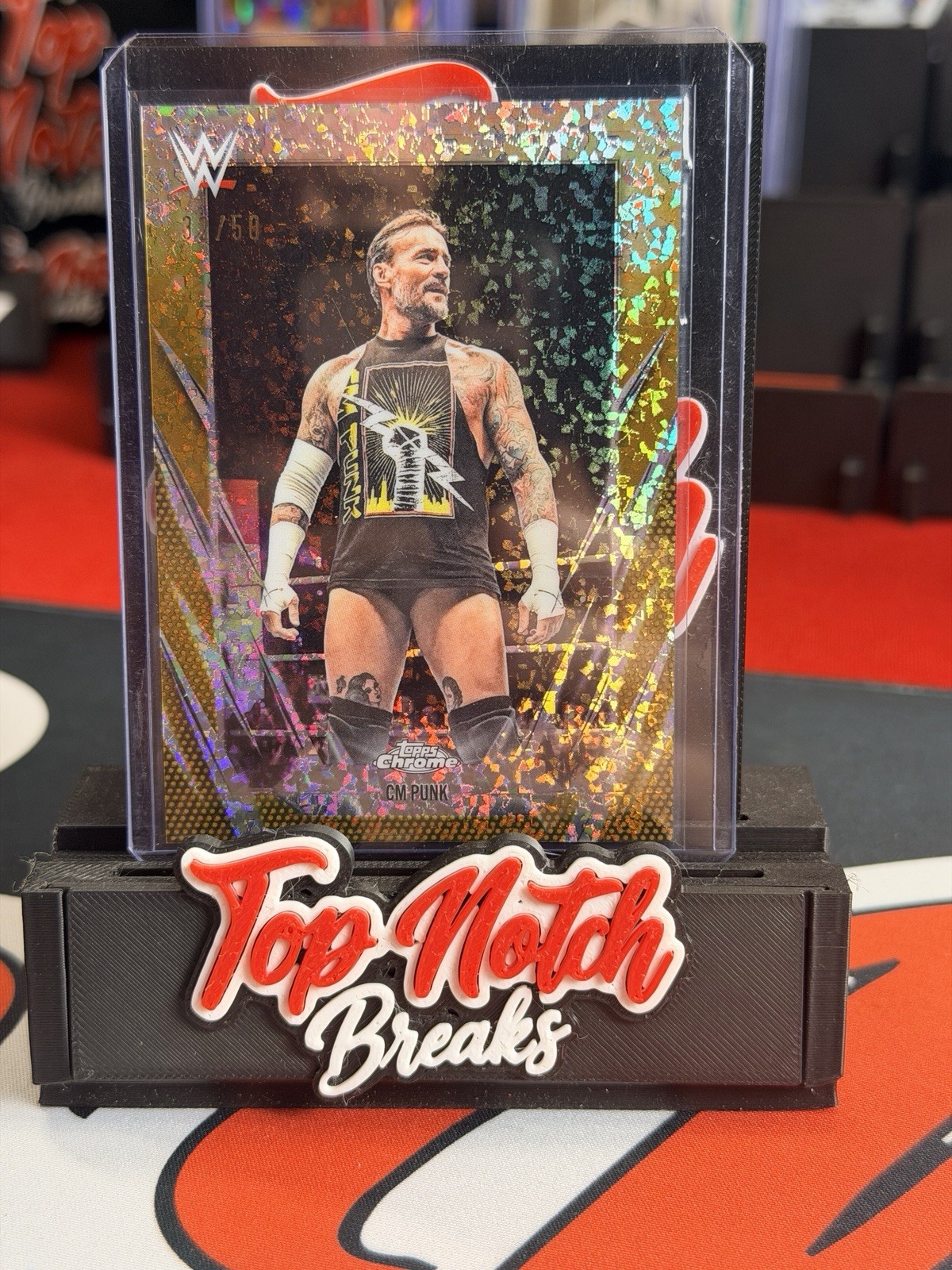 2026 Topps Chrome WWE CM Punk #49 Gold Mini Diamond /50