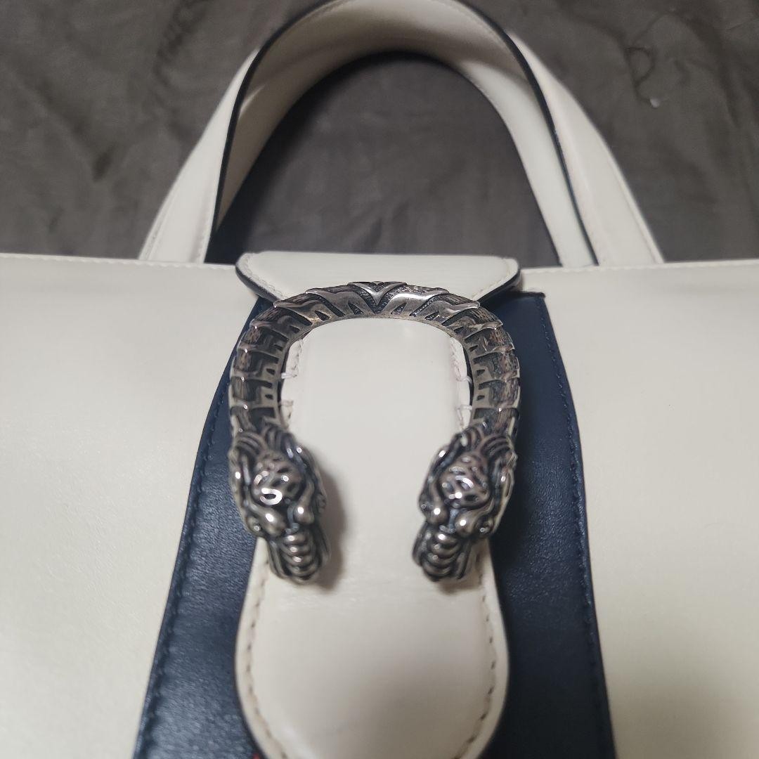 GUCCI Dionysus Tote Bag Off-White Leather 2Way Shoulder Purse Excellent thumbnail 5