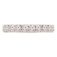 1.12 CT Round VS1 D Lab Created Diamond Pave Accent Wedding Band 14K Rose Gold