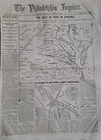 Original 1862 Civil War Battle Map Newspaper Philadelphia Inquirer Fredricksburg