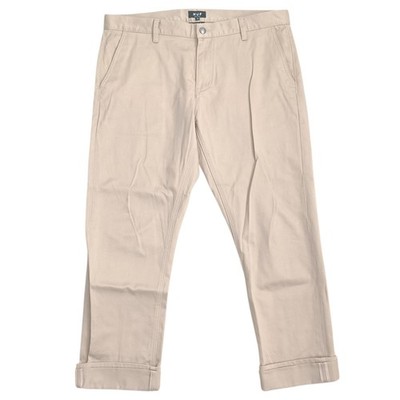 HUF Selvedge Chino Hose Beige Khaki Straight Fit Stretch Herren Größe 36x32 