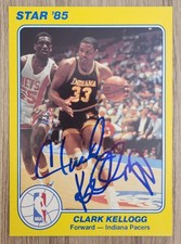 Clark Kellogg Signed 1985 5x7 Star Card Indiana Pacers NBA HOF Legend RAD