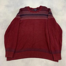 Vintage Abstract Knitted Jumper Patterned Grandad Knit Sweater Men's 2XL