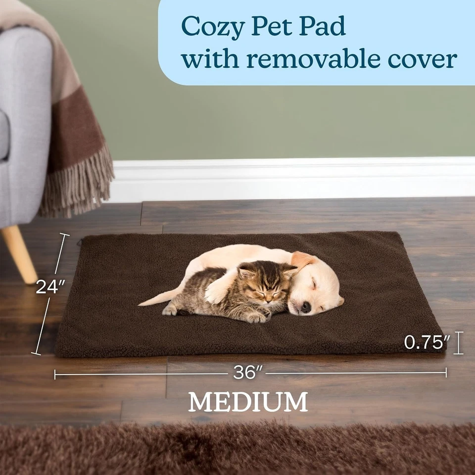 Self Warming Cat Mat Polyester Sherpa Indoor Pet Bed Thermal Dog Crate Pad - Image 4 of 4