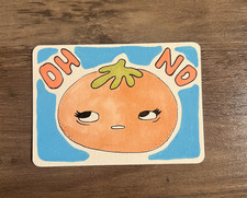 “Oh No” – Original Whimsical Tomato ACEO Art Card 2.5in x 3.5in