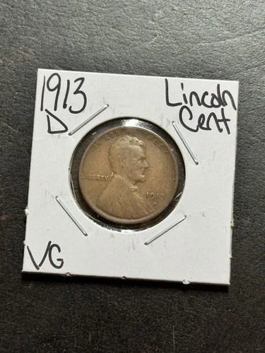 1913 D Lincoln Wheat Cent Penny VG Very Good U.S. 1c Better Date Coin (Raw18407)