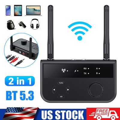 Long Range Bluetooth 5.3 Transmitter Receiver For TV Home Stereo Audio Adapter~