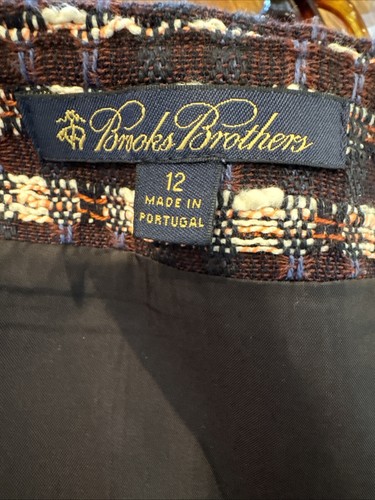 Brooks Brothers Suit Women's Size 12 Black 2PC Tweed Zip Front Jacket & Skirt - Picture 14 of 20