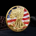 2018 |  Gold Plated Colorized American Eagle |  $ 1  | Commemorative Repro Coin