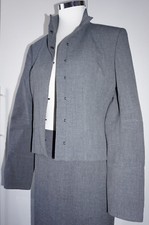 JONES Business Zweiteiler Kostüm Rock Blazer + Pullover türkis S 36 uni grau