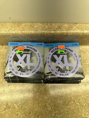 10 D'Addario EXL116 Nickel Wound Med Top Heavy Bottom 11-52 Guitar Strings