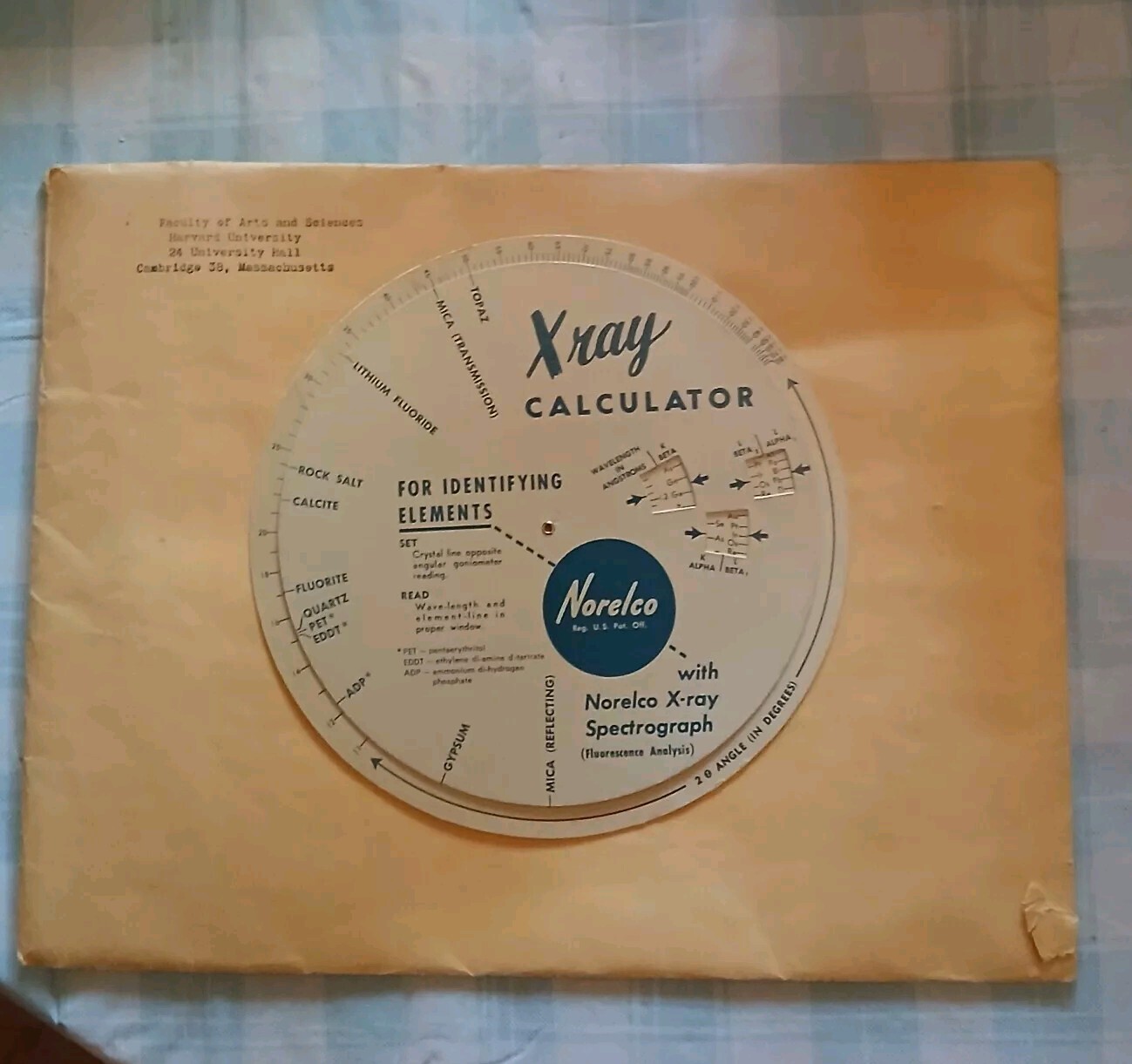 1964 Phillips Electronics Vintage  X-ray Calculator Tool Norelco For Elements Id