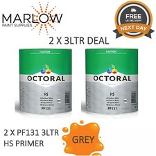 2 X OCTORAL PF131 HS HIGH BUILD PRIMER SURFACER 3LTR - GREY  *NEXT DAY DELIVERY*