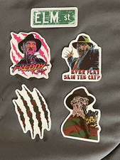 Lot 5 FREDDY KRUEGER 1" to 3" ELM STREET Stickers FAST FREE Halloween