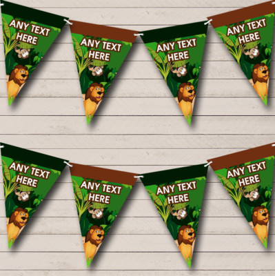 Party Banner Wimpelkette Dschungel Löwe Affe personalisiert Kinder