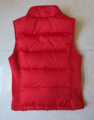 Vintage 80s GAP Down Puffer Vest Zip/Snap - Cherry Red XS - Great