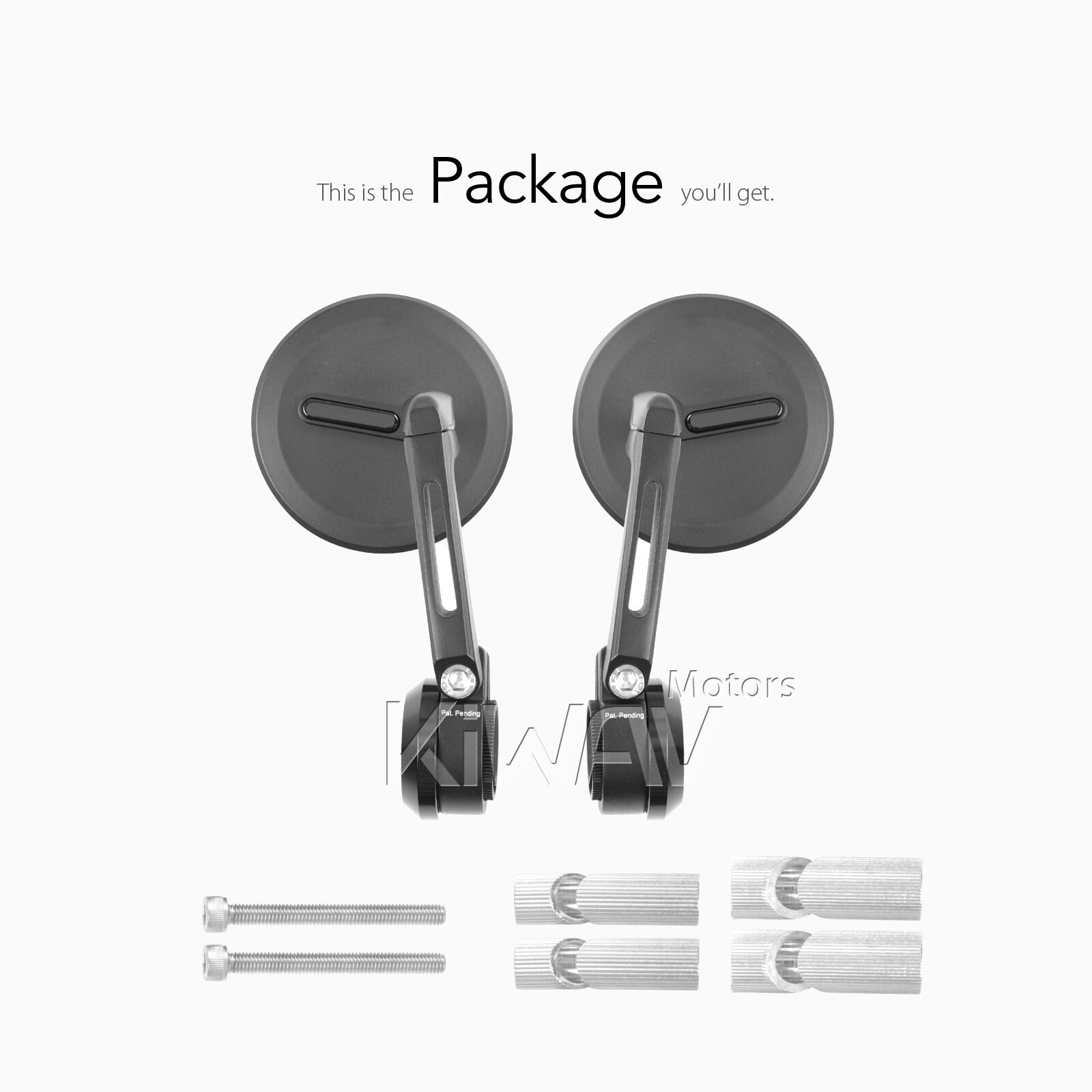 Bar end mirrors slim OJO round black 7/8