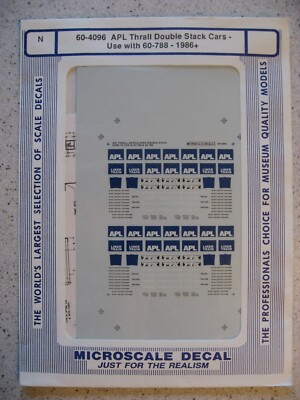 Microscale Decal N 60-4096 APL Thrall Double Stack Cars Use with 60-788 - 1986+