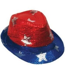 Patriotic Star Spangled Fedora Light Up