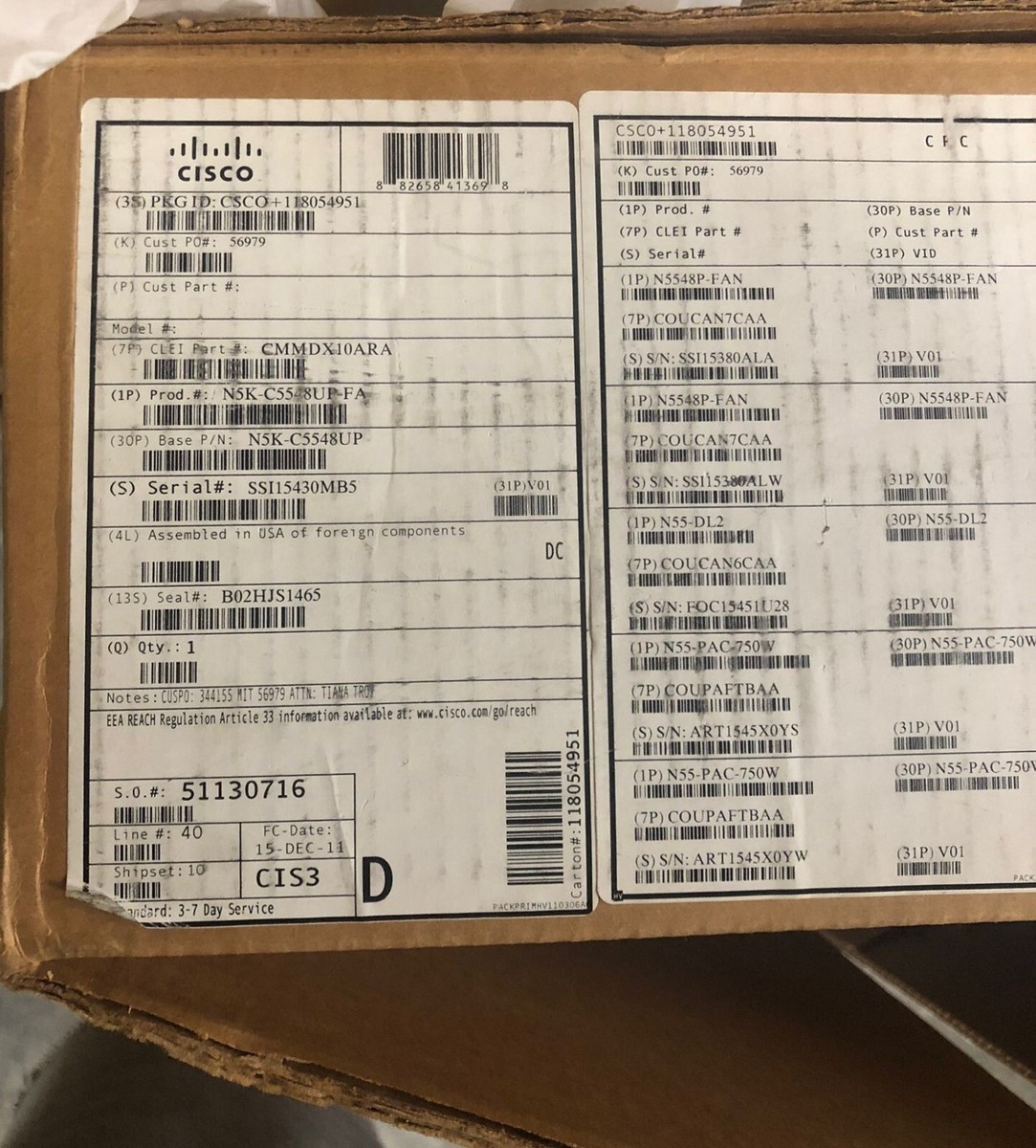 Cisco Nexus 5548UP (N5KC5548UP) 32 Port Rack Mountable Ethernet