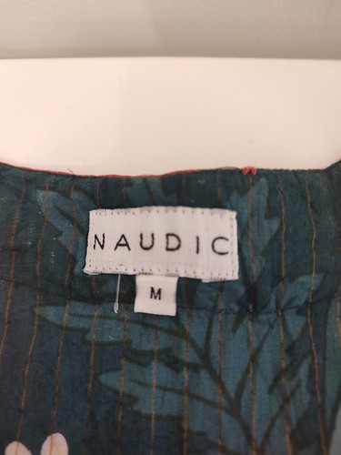 Naudic Beach Dress Size M Lightweight Cotton Kaftan Embroidered Details - Picture 5 of 8