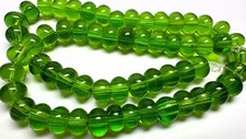 Bead, Green Lampwork Glass 9x7mm-11x7mm Rondelle Beads with 1-1.5mm Hole 