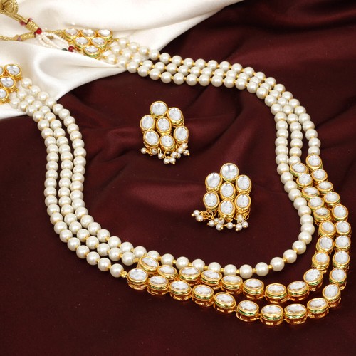 Indian Ethnic Long Kundan Pearl 