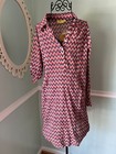 Roberta Roller Rabbit Size XS Shirt Dress Tunic Long Roll Tab Sleeves Zig Zag