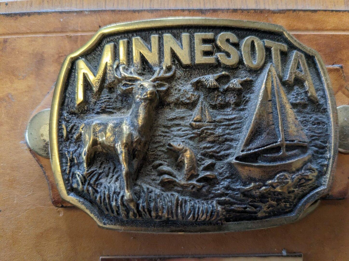 Four Commemorative Minnesota solid brass belt buc… - image 4