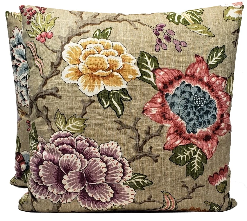 Funda de almohada decorativa floral Paul Kaufmann 18"" Foto 3 de 4