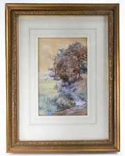 Antique American French Impressionist Watercolor Painting Thomas Gilbert White