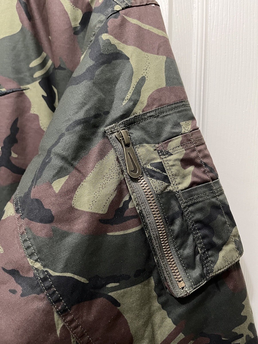 Nike Woven MA1 Flight Jacket Camo Insulated Green Men's Size S