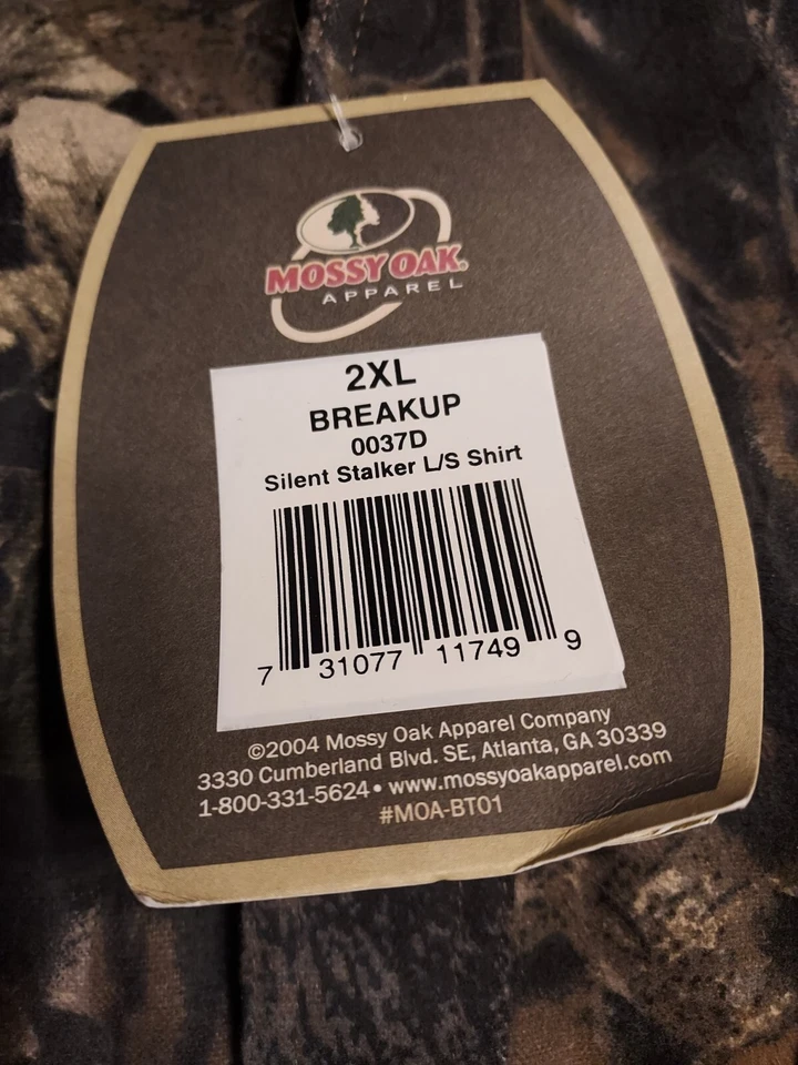Mossy Oak Apparel 2004 NWT  Mens 2XL BREAKUP Silent Stalker L/S Shirt - Image 3 of 4
