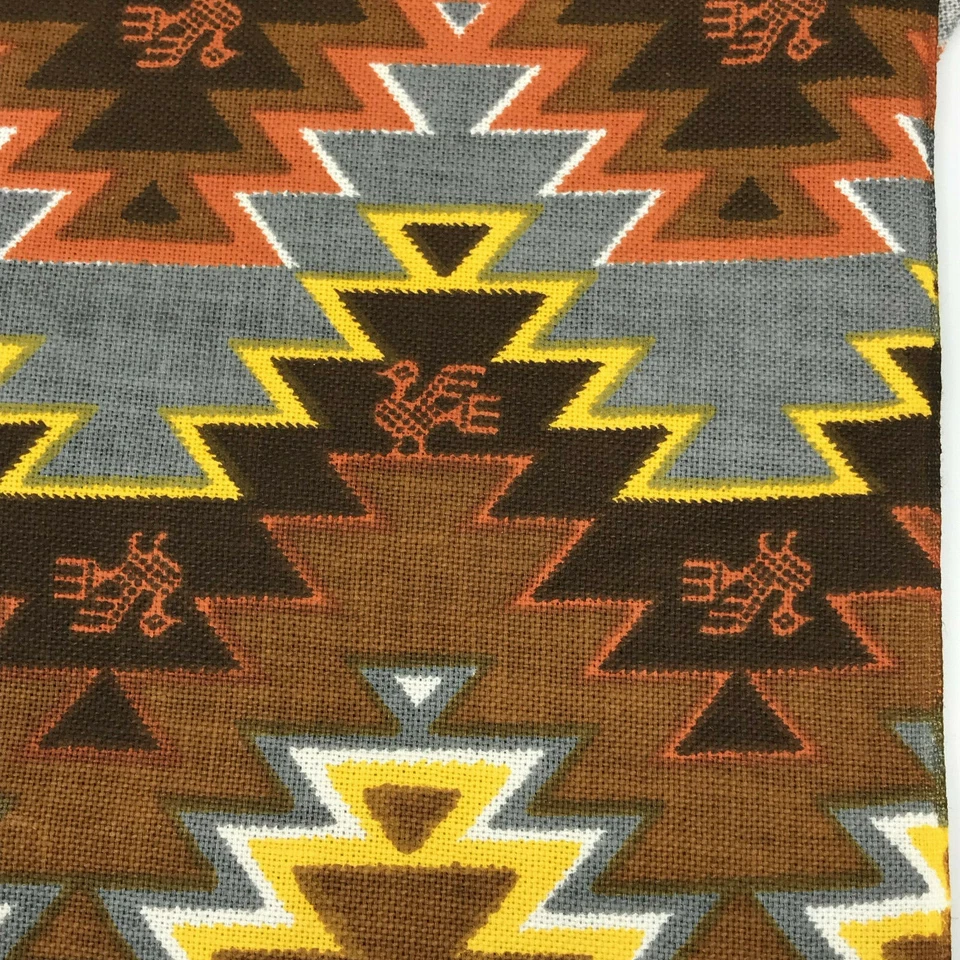 Fabric Textured Cotton Southwest Print Stepped Pyramid Zig Zag Birds for Sewing - Image 2 of 4