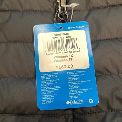 Columbia Women's Powder Lite Jacket -Black 1X - Picture 7 of 8