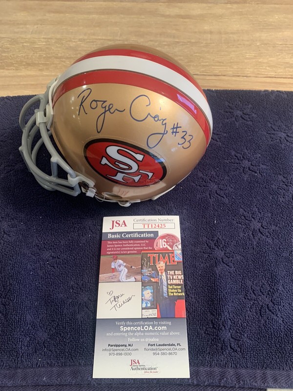 Roger Craig #33 Signed Authentic San Francisco 49ers Mini Helmet JSA COA & Case