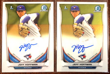 2014 Bowman Chrome #BCA-JH JEFF HOFFMAN 1st Bowman Auto Blue Jays Lot (2)