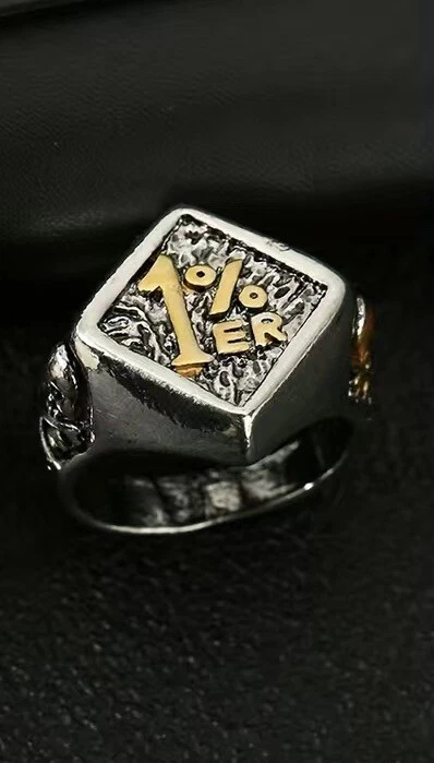 🔥Anillo de Motociclista 1% Diamante Calaveras Oro/Plata/Negro- 1% Campana Guardiana Incluida Foto 3 de 4
