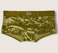 VICTORIA'S SECRET PINK Velvet Boyshort Panty XL Hazel Green VS Elastic Band NWT