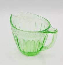 Vintage (1930s) Green Uranium Depression Glass Creamers