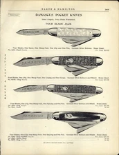 1910s PAPER AD Damascus Four Blade Jack Pocket Knife Knives Budding Pruning 