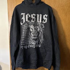 Jesus Is My Everything Lion Hoodies Christian Church Faith Cross Sweatshirt XL
